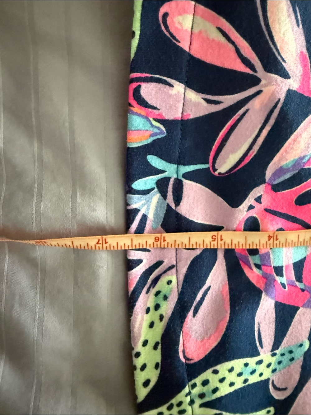 Lilly Pulitzer Navy Mini Skirt with Pink, Mint & Coral Leaf Print - Picture 6 of 8